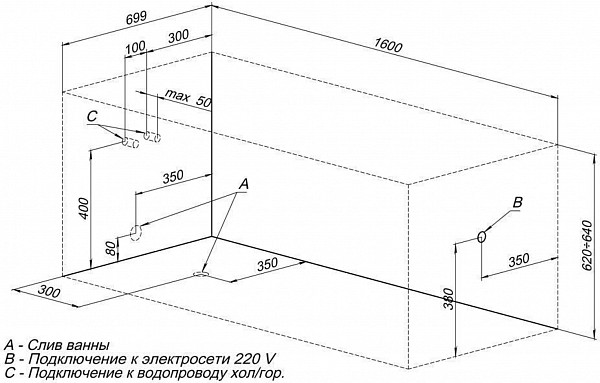 Акриловая ванна Aquanet Nord 160x70 (с каркасом) 00205533