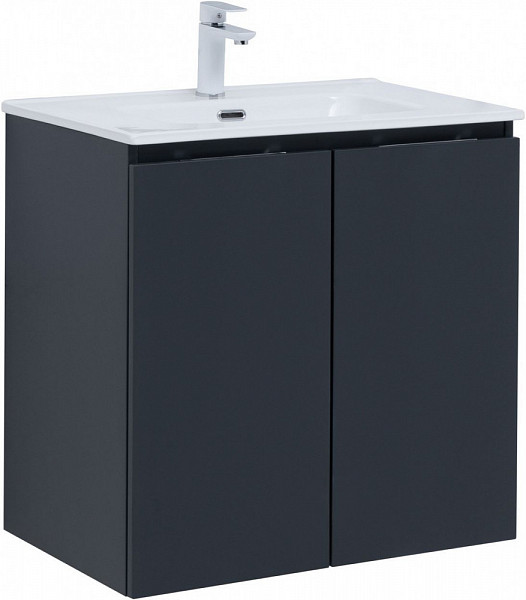 Тумба под раковину Aquanet Алвита New 70 2 дверцы, антрацит 00303904