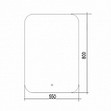 Зеркало AZARIO Паллада 550*800 сенсор выкл (ФР-1538)