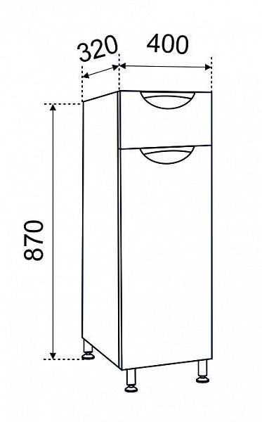 Полупенал Emmy Милли 40х87 (Правый)