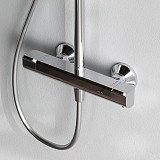 F078F400 Func, душ. система: см-ль д/душа с ТМС, душ.штанга, верхн. душ квадр., ручн.душ, хром