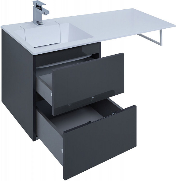 Тумба под раковину Aquanet Алвита 48 серый антрацит 00243662