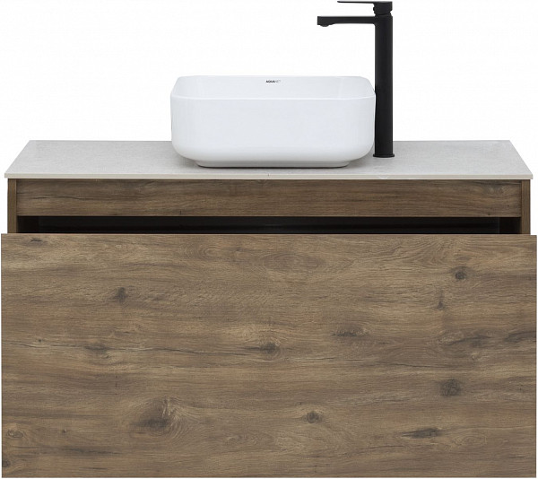 Тумба под раковину Aquanet Nova Lite 100 дуб рустикальный (1 ящик) 00249520