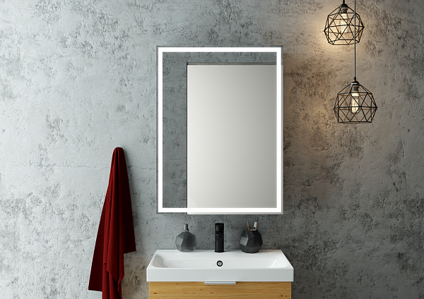 Зеркало-шкаф Континент"Mirror Box black Led" 600х800