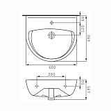 Раковина Cersanit PRESIDENT P60 UM-P60/1