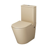 Унитаз GR-4480BEMS Color (620*365*810) БЕЖЕВЫЙ МАТОВЫЙ напольный БЕЗОБОДКОВЫЙ, 2 места