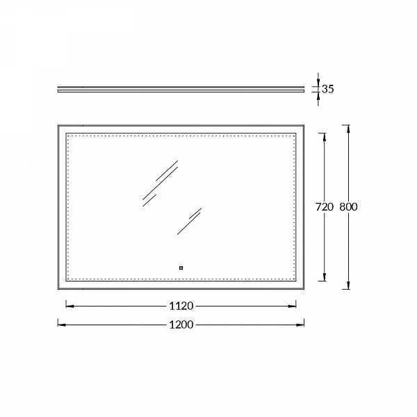 Зеркало Kerama Marazzi Plaza 120 см Mi.120
