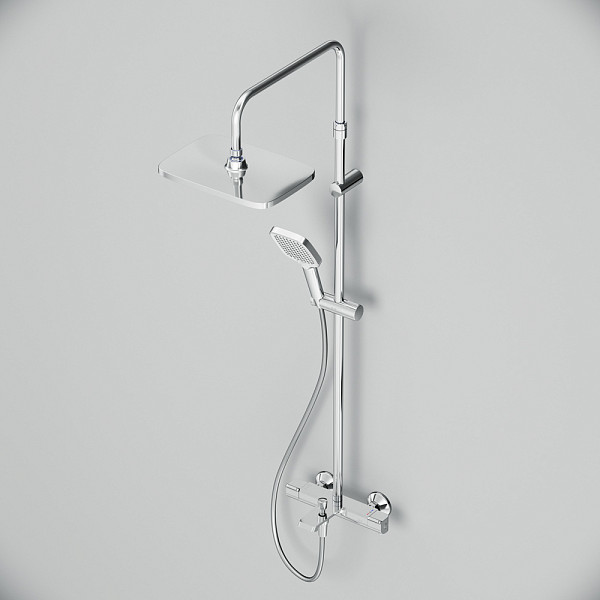 F078F500 Func, душ. система: см-ль д/ванны/душа с ТМС, душ.штанга, верхн. душ квадр., ручн.душ, хром
