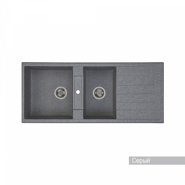 Мойка для кухни Aquaton Торина прямоугольная с крылом и дополнительной чашей серая 1A712032TR230