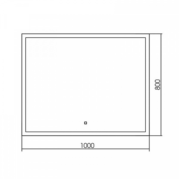 Зеркало AZARIO Гуверт 1000х800- 3 сенсор выкл+часы внешней настройки+ подогрев (CS00073301)