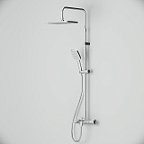 F078F500 Func, душ. система: см-ль д/ванны/душа с ТМС, душ.штанга, верхн. душ квадр., ручн.душ, хром