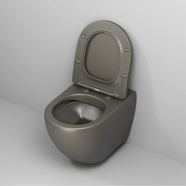 Унитаз GR-4411GSMS Color (550*365*395) ХАКИ МАТОВЫЙ подвесной БЕЗОБОДКОВЫЙ