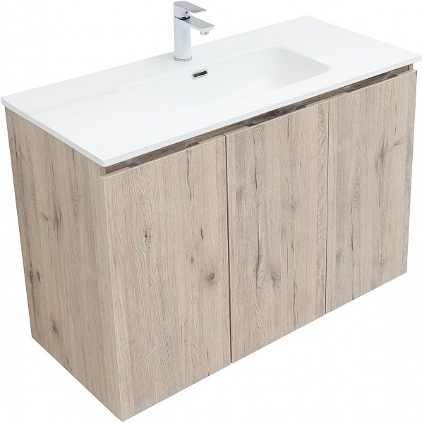 Тумба под раковину Aquanet Алвита New 100 3 дверцы, дуб веллингтон белый 00277533