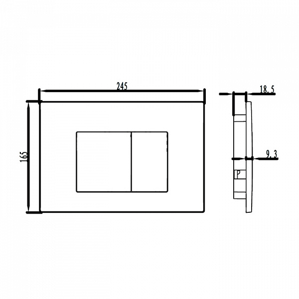 Клавиша смыва, универсальная, матовый хром, Unifix, 030, IDDIS, UNI30M0i77