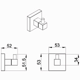 Крючок одинарный AZARIO RINA, хром (AZ-87005)