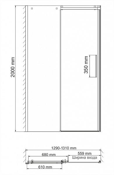 Душевая дверь Wasserkraft Alme 15R30