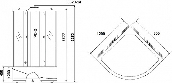 Душевые кабины Niagara Classic NG-3520-14L
