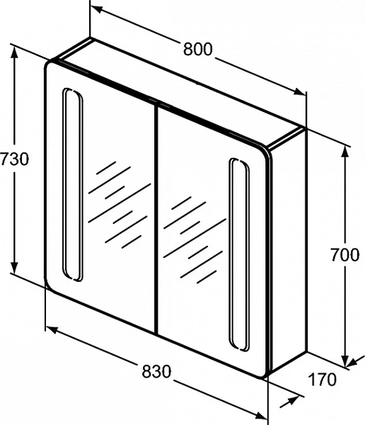 Зеркальный шкафчик Ideal Standard Mirror&Light T3388AL
