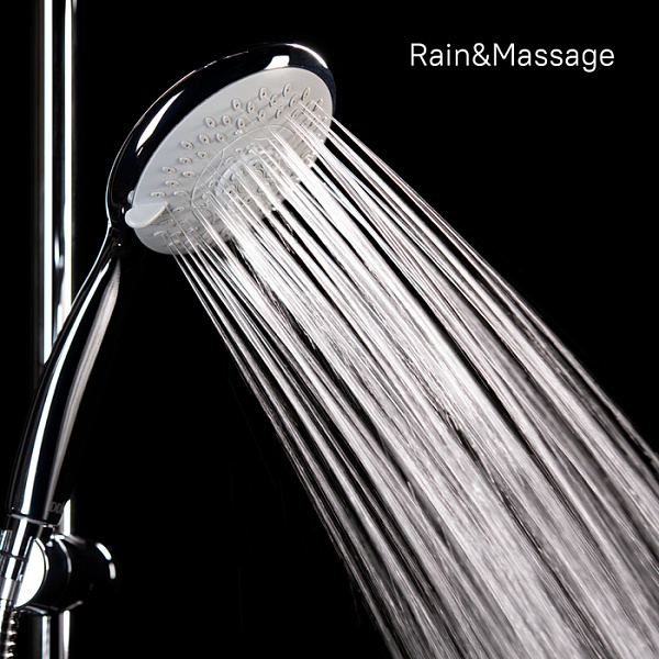 TSH0601 Душ.гарнитур(стойка 710мм,лейка 5F D125мм,шланг нерж.сталь 1,5м)