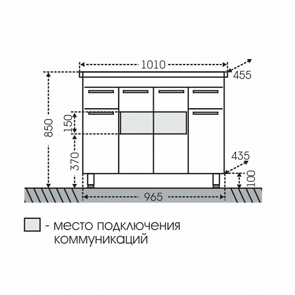 Тумба под раковину Родос 100 Санта 206016