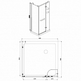 Душевое ограждение Azario MONTREAL 900х900х2000 L, без поддона, 8 мм