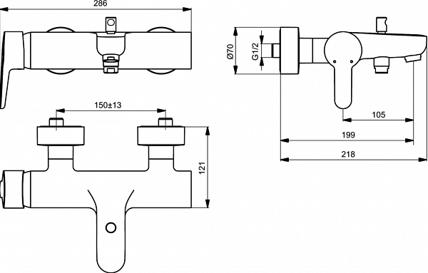 Смеситель Ideal Standard Connect Blue B9921AA для ванны с душем