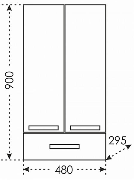 Подвесной шкаф над стиральной машиной Калипсо 48/90 Санта 417002N