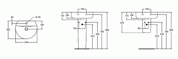 Раковина Ideal Standard Connect Sphere 50 см E789501
