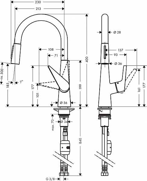 Смеситель для кухни HANSGROHE Talis S 200 72813000