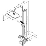 953810300 Gala душевая система с ванно  душевым ТМС смесителем, чёрный