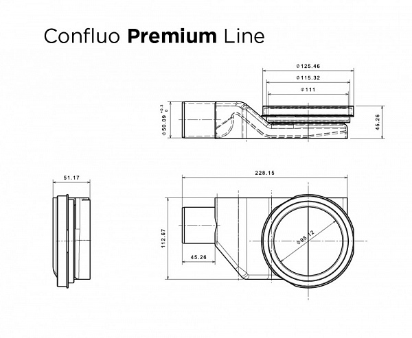 Душевой лоток Pestan Confluo Premium Line 950 Black Glass Gold
