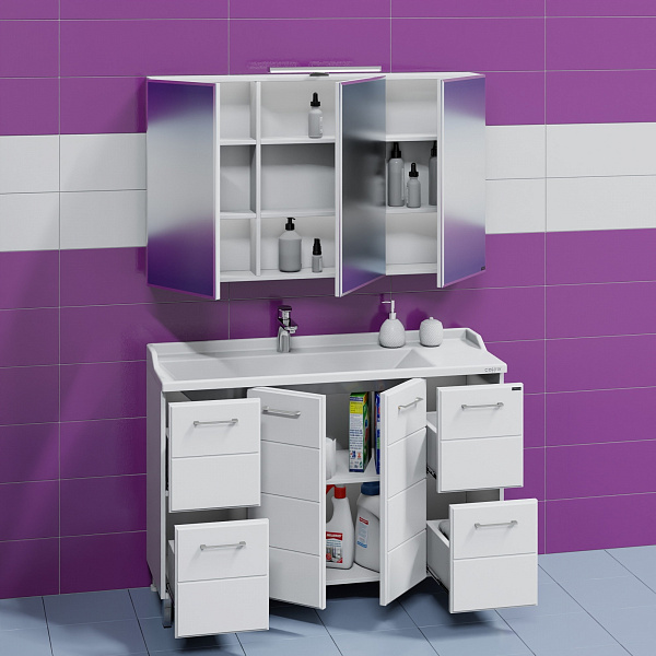 Тумба под раковину СаНта Омега 120 207043, напольная (ум. Sirius120)