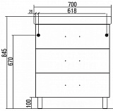 Тумба под раковину Акватон Америна 67 см 1A169001AM430