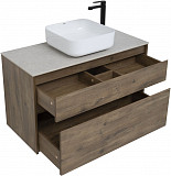 Тумба под раковину Aquanet Nova Lite 100 дуб рустикальный (2 ящика) 00249521