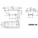 Стальная ванна Kaldewei Cayono 170x70 274900013001 easy-clean mod. 749