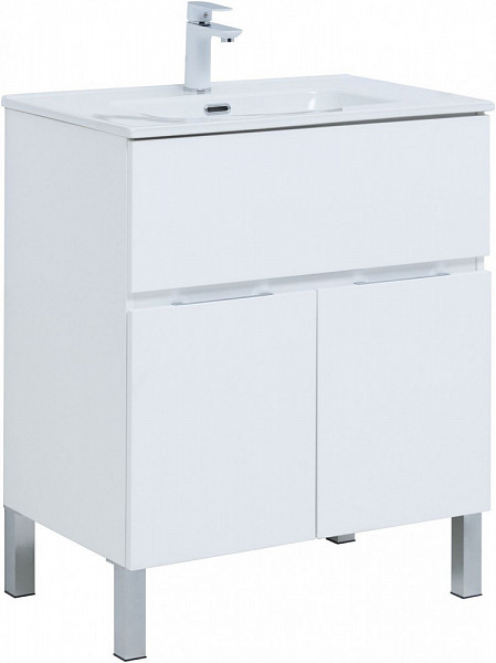 Тумба под раковину Aquanet Алвита New 70 1 ящик, 2 дверцы, белый матовый 00303901