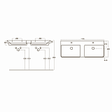 Раковина мебельная  120 см LUXURY