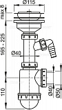 Сифон для мойки AlcaPlast A446P-DN50/40