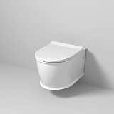 Унитаз GR-4482MS Retro (545*370*360) БЕЛЫЙ МАТОВЫЙ подвесной БЕЗОБОДКОВЫЙ с тонкой крышкой