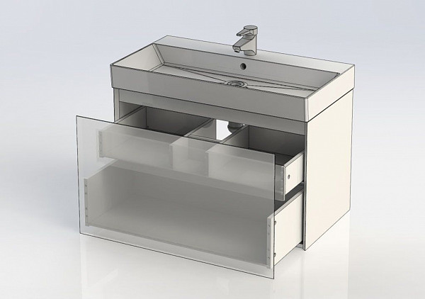 Тумба с раковиной Aquanet Нью-Йорк 85 орех 00213936