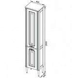 Шкаф-пенал для ванной Aquanet Паола 40 белый/золото 00186112
