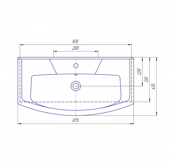Мебельная раковина Элеганс 85 Санта