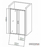 Шторка для ванны Grossman GR-170/2 140x170