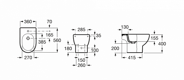 Биде Roca Meridian напольное 357244000