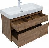 Тумба под раковину Aquanet Nova Lite 100 (SLIM SYNERGY) дуб рустикальный, 2 ящика 00249957