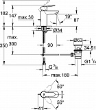 Смеситель для раковины Grohe BauEdge 23328000