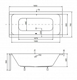 Акриловая ванна Besco Quadro 165x70 WAQ-165-PK