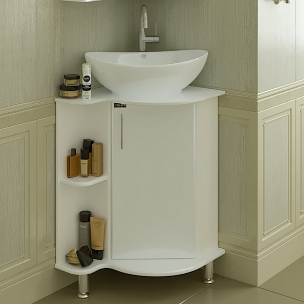 Тумба напольная Аврора 70 угловая со столешницей под раковину Гамма 56 Санта 216002