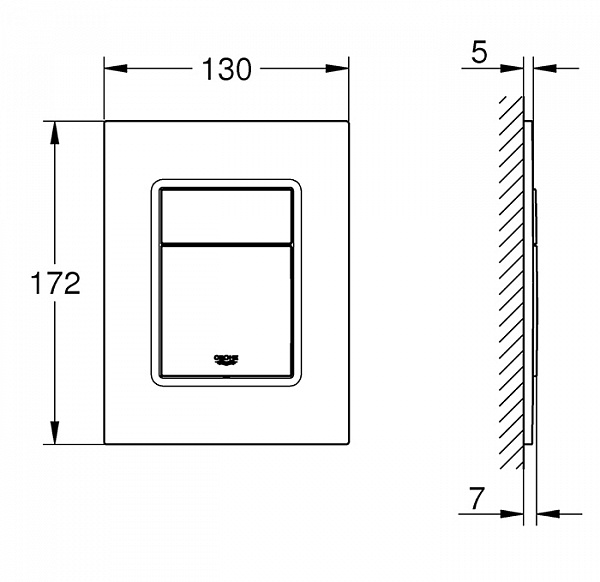 Клавиша смыва для унитаза GROHE Skate Cosmopolitan 37535DC0