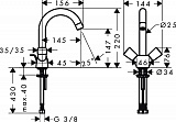 Смеситель для раковины двуручный Hansgrohe Logis 71222000
